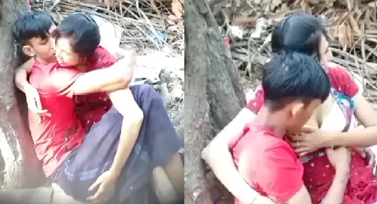 သစ်ပင်ကို ကွယ်ပြီး ဆွဲနေတဲ့ အတွဲ (ချောင်းရိုက်)